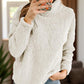 Fuzzy Turtleneck Long Sleeve Sweatshirt