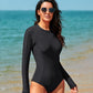 Round Neck Long Sleeve One-Piece Swimwear