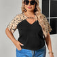 Honey Plus Size Chain Detail V-Neck Raglan Sleeve Blouse