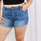 Kancan Full Size High Rise Medium Stone Wash Denim Shorts