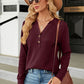 V-Neck Long Sleeve Blouse