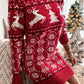 Reindeer & Snowflake Round Neck Sweater Dress