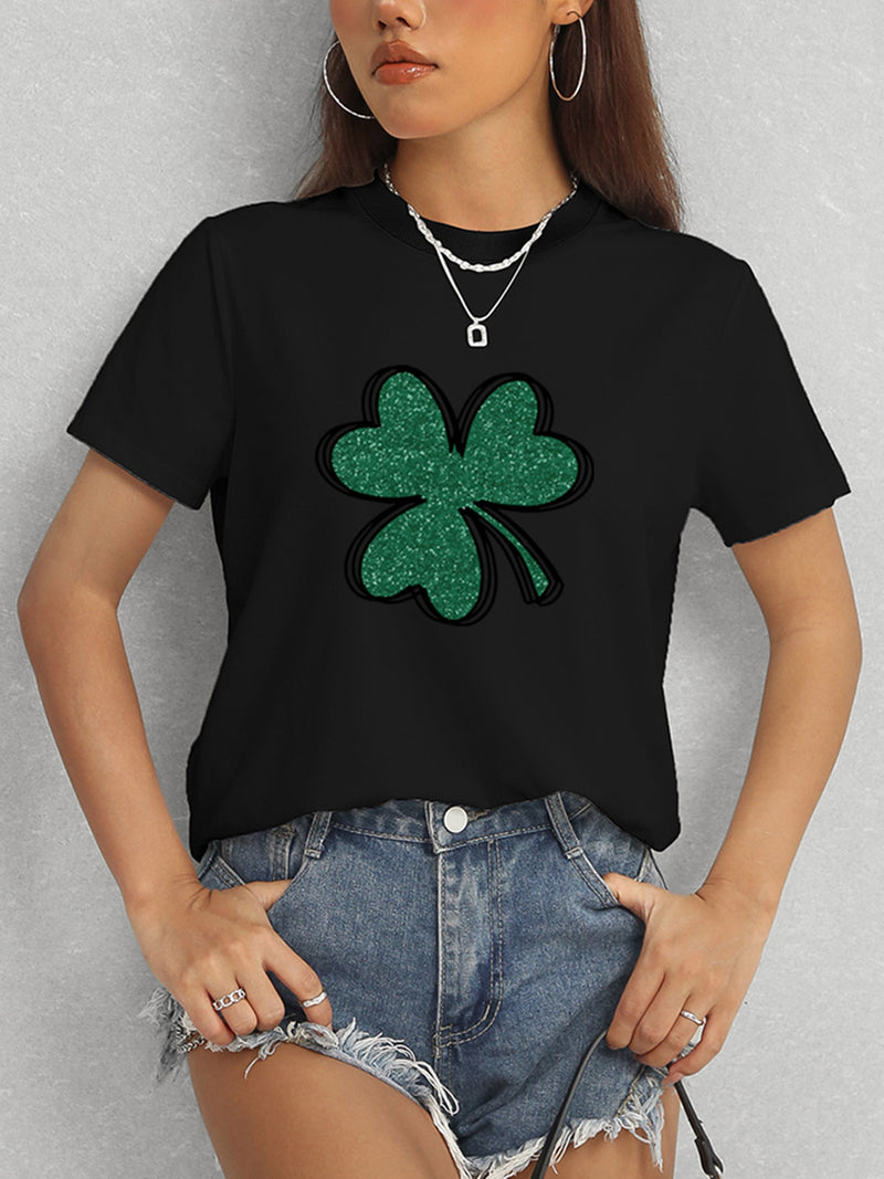 Lucky Clover Round Neck T-Shirt