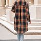 Mandy Plaid Collared Neck Long Sleeve Coat