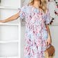 Printed Short Flounce Sleeve Tiered Dress