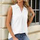 Eyelet Johnny Collar Tank