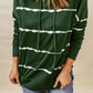 Drawstring Striped Dropped Shoulder Hoodie