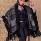 Plus Size Printed Fringe Open Front Outerwear