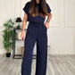 Round Neck Short Sleeve Top and Drawstring Pants Set