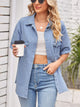 Collared Neck Short Sleeve Denim Jacket Light