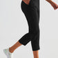 Elastic Waist Cropped Sports Pants