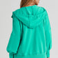 Zip Up Long Sleeve Drawstring Hoodie