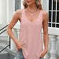 Eyelet Scoop Neck Wide Strap Tank