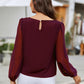 Round Neck Balloon Sleeve Blouse