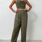 Crisscross Back Cropped Top and Pants Set