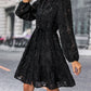 V-Neck Long Sleeve Buttoned Dress