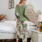 Round Neck Top and Printed Pants Lounge Set