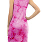 Tie-Dye Twisted Round Neck Sleeveless Dress