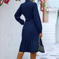 Long Sleeve Tie Waist Shirt Dress