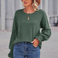 Round Neck Flounce Sleeve Blouse