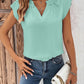 Notched Cap Sleeve Blouse