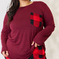 Zenana Full Size Plaid Round Neck Top and Pants Pajama Set