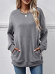 Dropped Shoulder Sweatshirt with Pockets Charcoal
