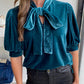 Tie Neck Half Sleeve Blouse