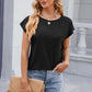 Pocketed Heathered Cap Sleeve T-Shirt