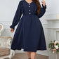 Melo Apparel Plus Size V-Neck Buttoned Flounce Sleeve Dress