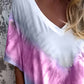 Full Size Pocketed Tie-Dye Short Sleeve Dress