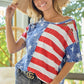 BiBi American Flag Theme Short Sleeve T-Shirt