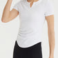 Notched Neck Short Sleeve Active Top