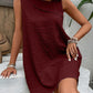 Asymmetrical Neck Sleeveless Dress