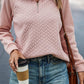 Texture Half Zip Long Sleeve Sweatshirt