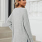 Ribbed Round Neck Long Sleeve T-Shirt