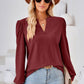 V-Neck Puff Sleeve Blouse