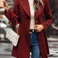 Collared Neck Button Up Long Sleeve Coat