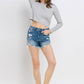 Vervet by Flying Monkey Distressed Raw Hem Denim Shorts