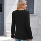 Lace Detail V-Neck Long Sleeve T-Shirt