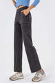 Pocketed Long Jeans Gray