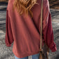 Contrast Round Neck Long Sleeve Sweatshirt