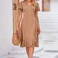 Surplice Neck Flutter Sleeve Dress