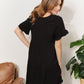 V-Neck Flounce Sleeve Tiered Dress