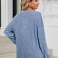 Ribbed Notched Long Sleeve T-Shirt