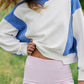 Contrast Round Neck Long Sleeve Sweatshirt