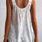 Eyelet Round Neck Wide Strap Tank