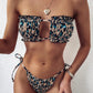 Frill Trim Ruched Bikini Set