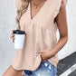 Ruffled V-Neck Cap Sleeve Blouse