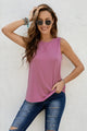 Round Neck Tank Pink Lavender